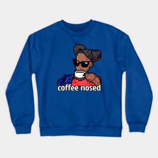 Pixel Art Coffee-Nosed Queen Attitude Design - Playful Style Crewneck Sweatshirt